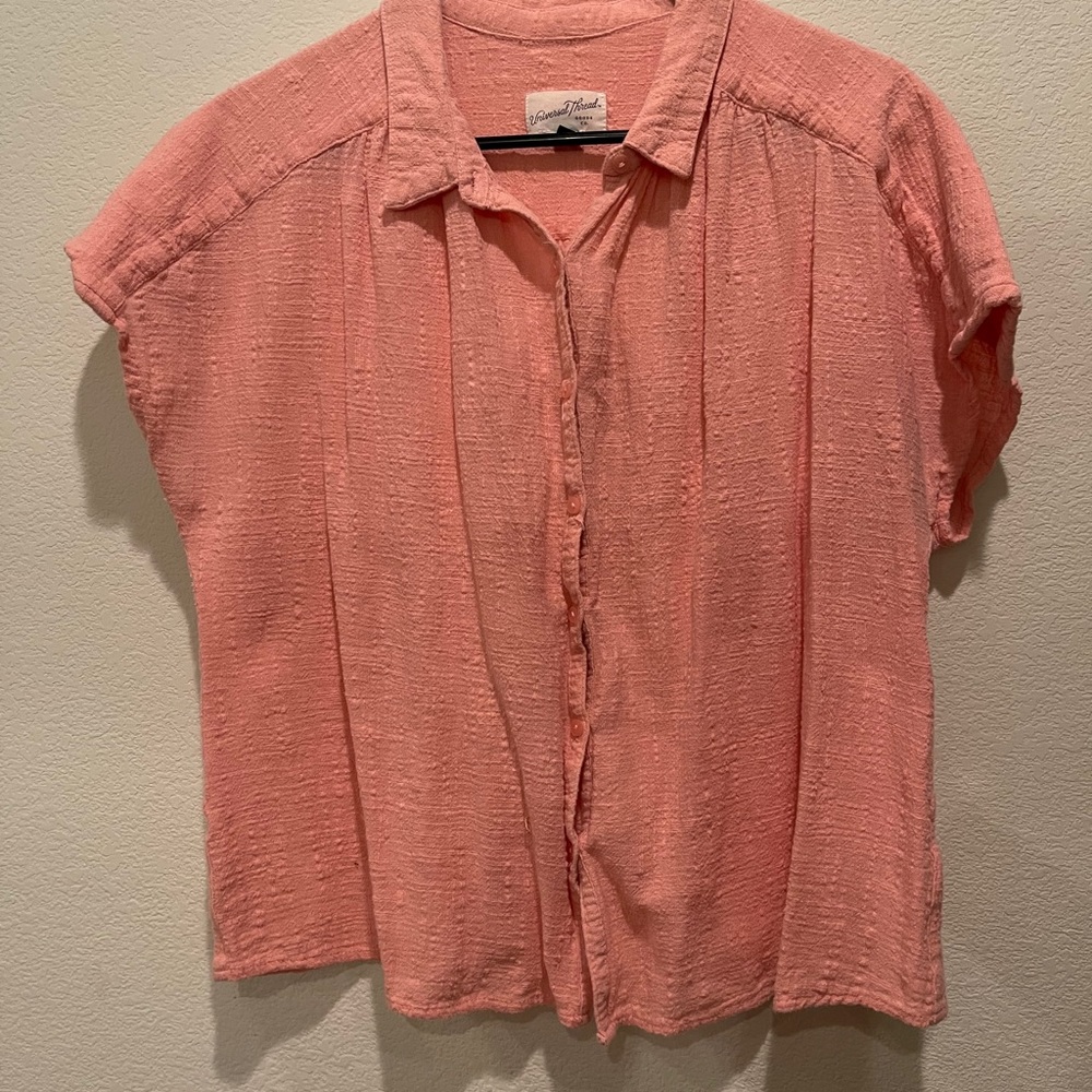 Universal Thread Pink Linen Button Down